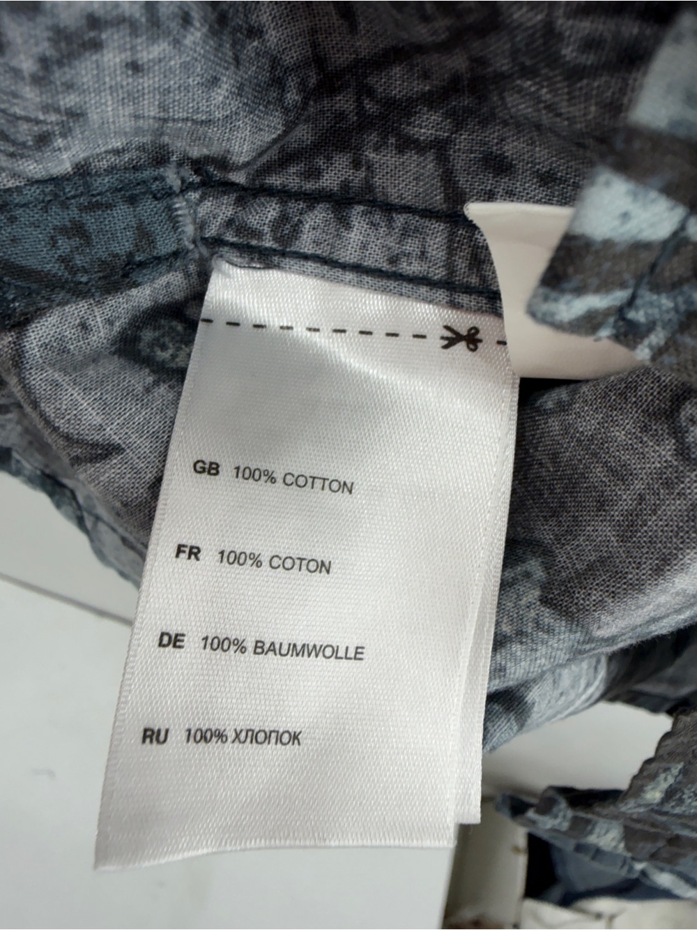 Harbor Bay Blue and Gray Tropical Button-Down Shirt - Picture 5 of 11